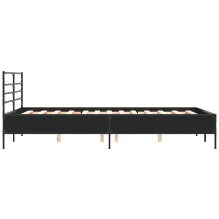 sengestel 120x190 cm konstrueret træ og metal sort
