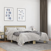 sengestel 120x200 cm konstrueret træ og metal sonoma-eg