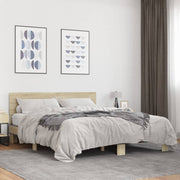 sengestel 160x200 cm konstrueret træ og metal sonoma-eg