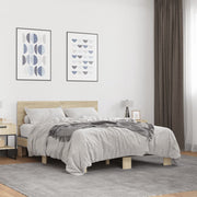 sengestel 120x200 cm konstrueret træ og metal sonoma-eg