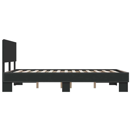 sengestel 120x190 cm konstrueret træ og metal sort