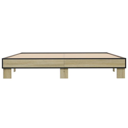 sengestel 160x200 cm konstrueret træ og metal sonoma-eg