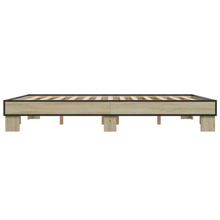 sengestel 150x200 cm konstrueret træ og metal sonoma-eg