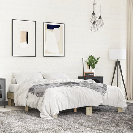 sengestel 150x200 cm konstrueret træ og metal sonoma-eg