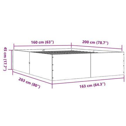 sengestel 160x200 cm konstrueret træ hvid