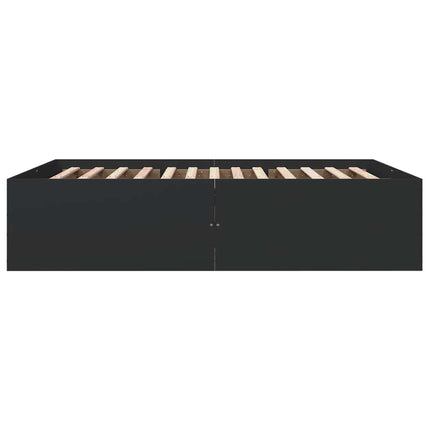 sengestel 150x200 cm konstrueret træ sort