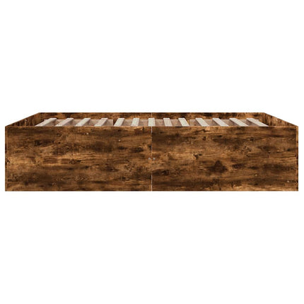 sengestel 150x200 cm konstrueret træ røget eg