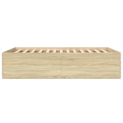 sengestel 135x190 cm konstrueret træ sonoma-eg