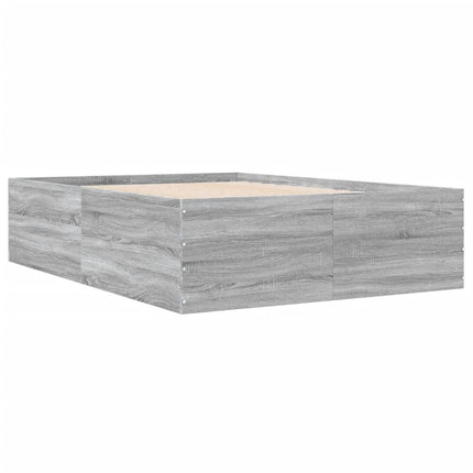 sengestel 135x190 cm konstrueret træ grå sonoma-eg