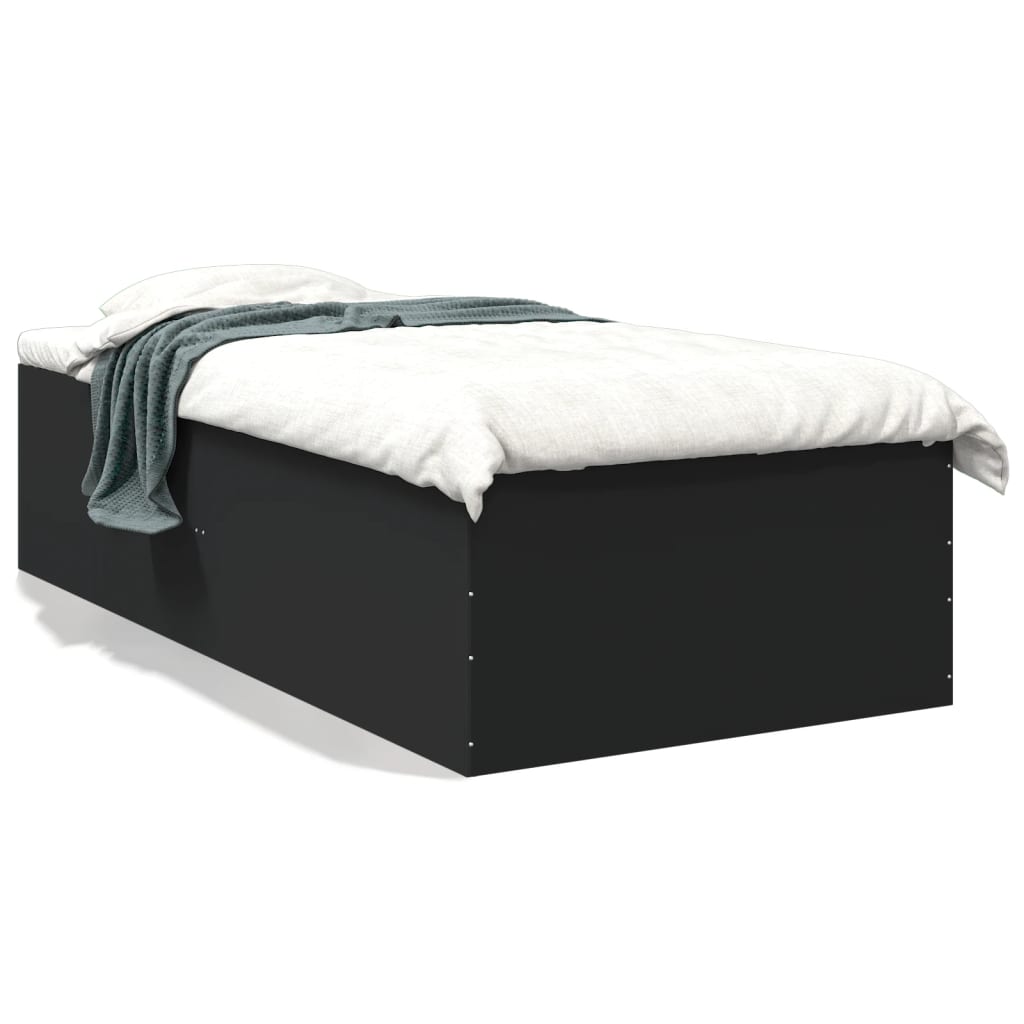 sengeramme 100x200 cm konstrueret træ sort