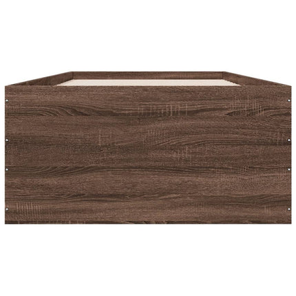 sengeramme 100x200 cm konstrueret træ brun egetræsfarve