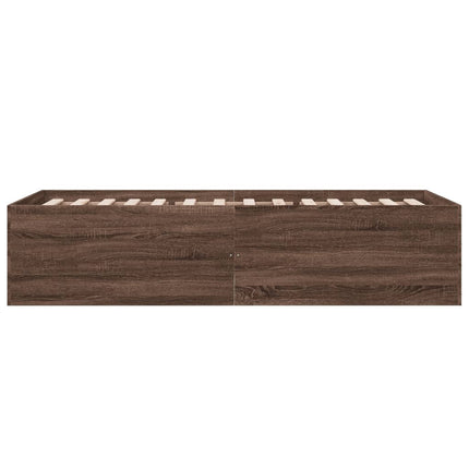 sengeramme 100x200 cm konstrueret træ brun egetræsfarve