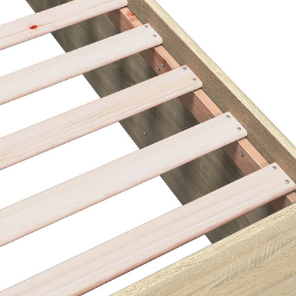 sengeramme 90x200 cm konstrueret træ sonoma-eg