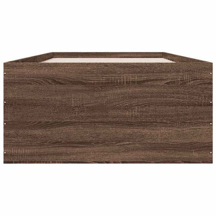 sengeramme 90x200 cm konstrueret træ brun egetræsfarve