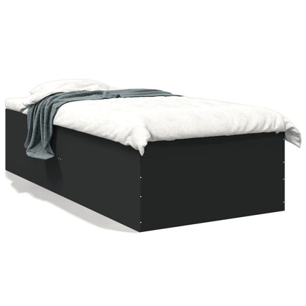 sengeramme 90x190 cm konstrueret træ sort