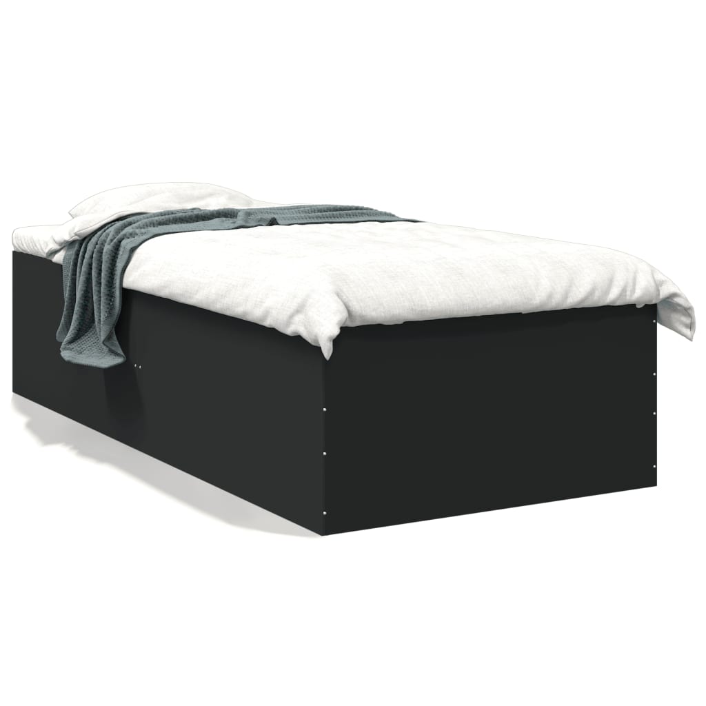 sengeramme 90x190 cm konstrueret træ sort