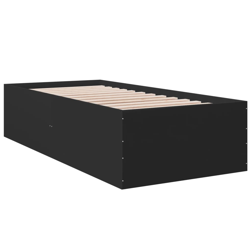 sengeramme 90x190 cm konstrueret træ sort