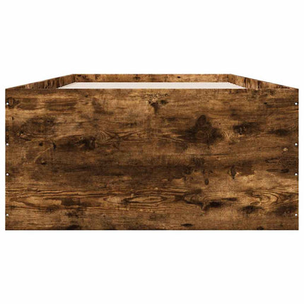 sengeramme 90x190 cm konstrueret træ røget egetræsfarve
