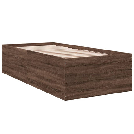 sengeramme 90x190 cm konstrueret træ brun egetræsfarve