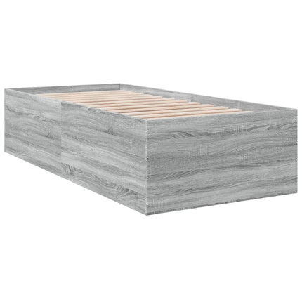 sengeramme 75x190 cm konstrueret træ grå sonoma-eg