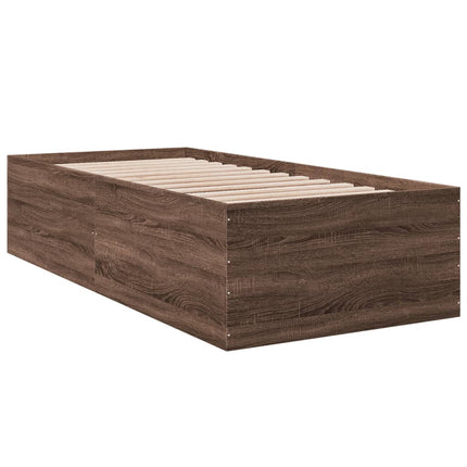 sengeramme 75x190 cm konstrueret træ brun egetræsfarve