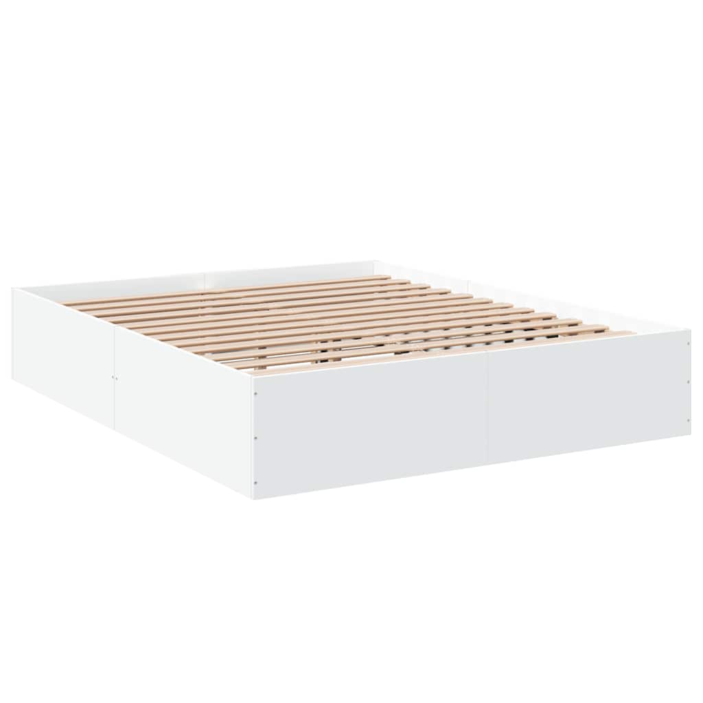 sengestel 150x200 cm konstrueret træ hvid