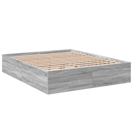sengestel 150x200 cm konstrueret træ grå sonoma-eg