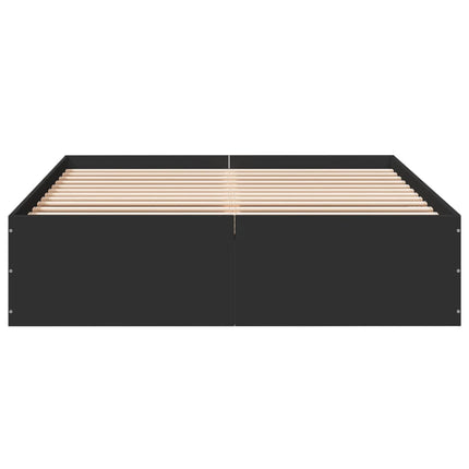 sengestel 135x190 cm konstrueret træ sort