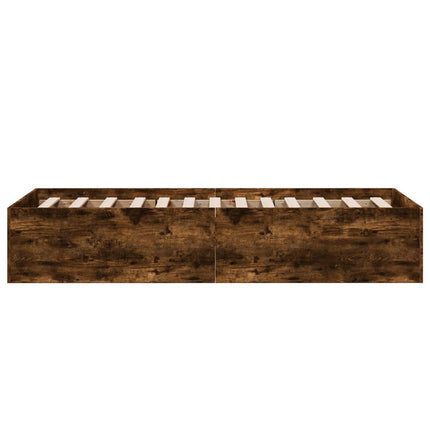 sengeramme 100x200 cm konstrueret træ røget egetræsfarve