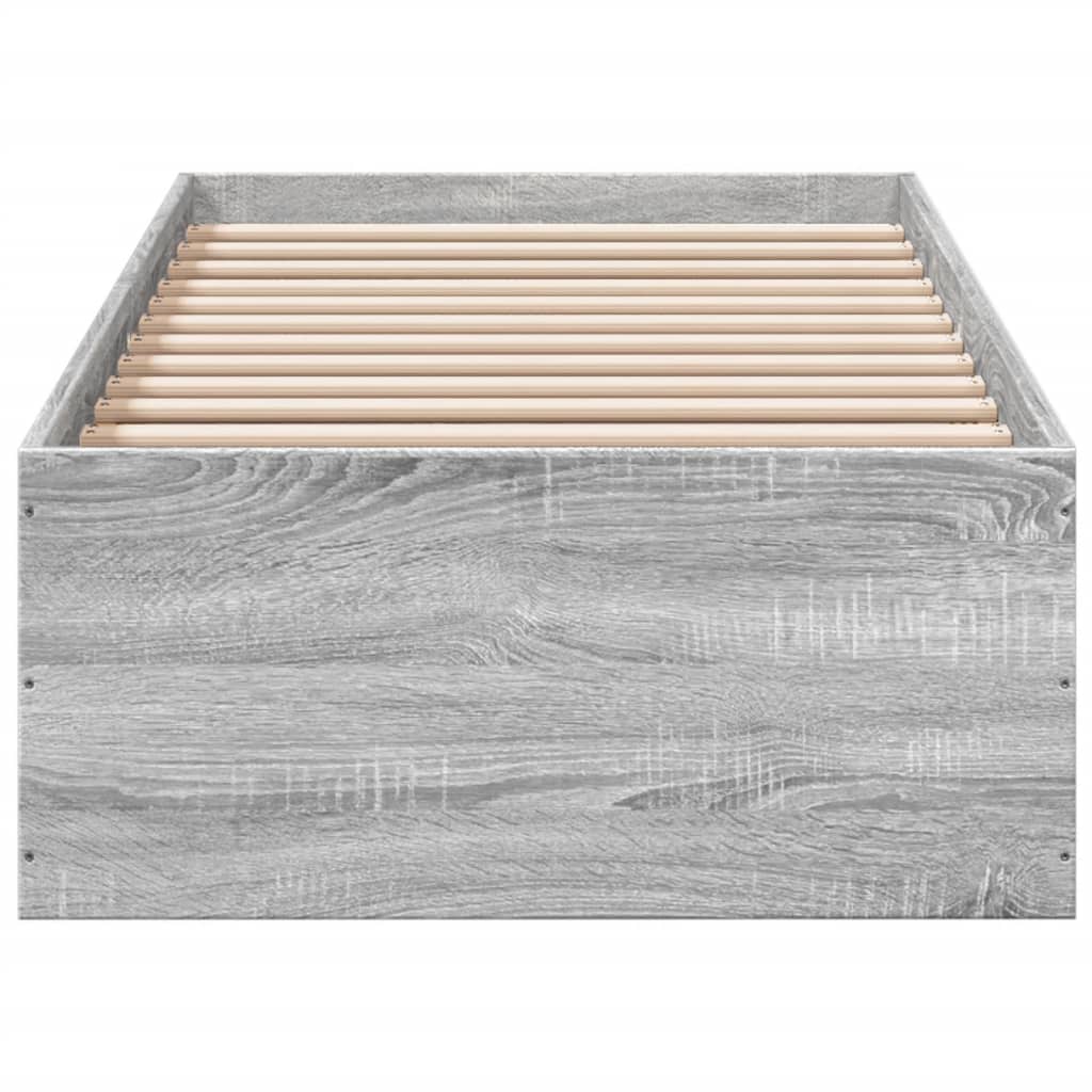 sengeramme 100x200 cm konstrueret træ grå sonoma-eg