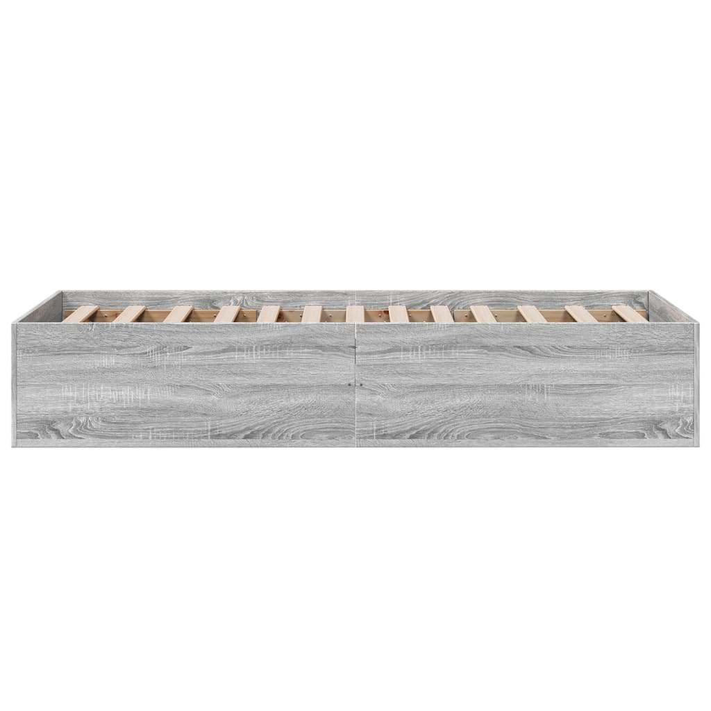 sengeramme 100x200 cm konstrueret træ grå sonoma-eg