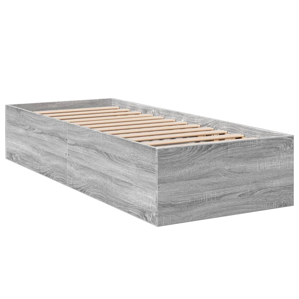 sengeramme 100x200 cm konstrueret træ grå sonoma-eg