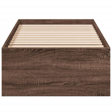sengeramme 90x190 cm konstrueret træ brun egetræsfarve
