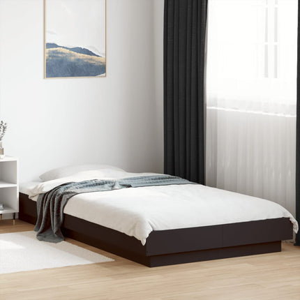 sengeramme 90x200 cm konstrueret træ sort