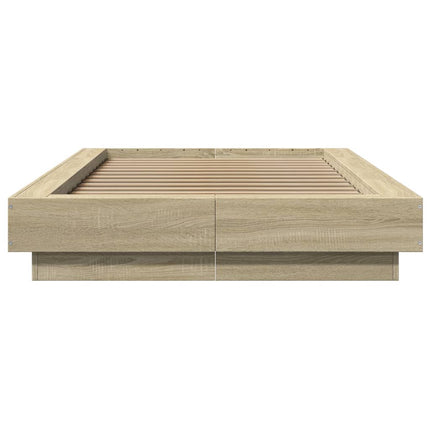 sengeramme 90x200 cm konstrueret træ sonoma-eg