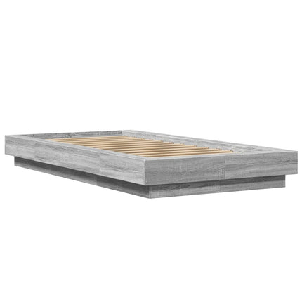 sengeramme 90x200 cm konstrueret træ grå sonoma-eg