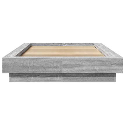 sengeramme 90x200 cm konstrueret træ grå sonoma-eg