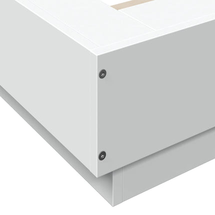 sengestel 140x190 cm konstrueret træ hvid