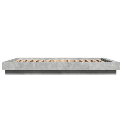 sengestel 140x190 cm konstrueret træ betongrå