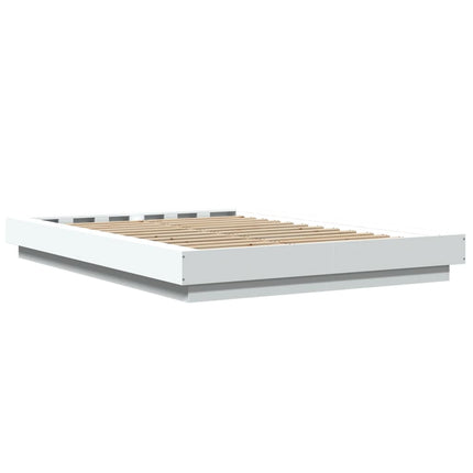 sengestel 135x190 cm konstrueret træ hvid