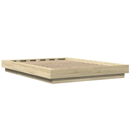 sengestel 120x190 cm konstrueret træ sonoma-eg
