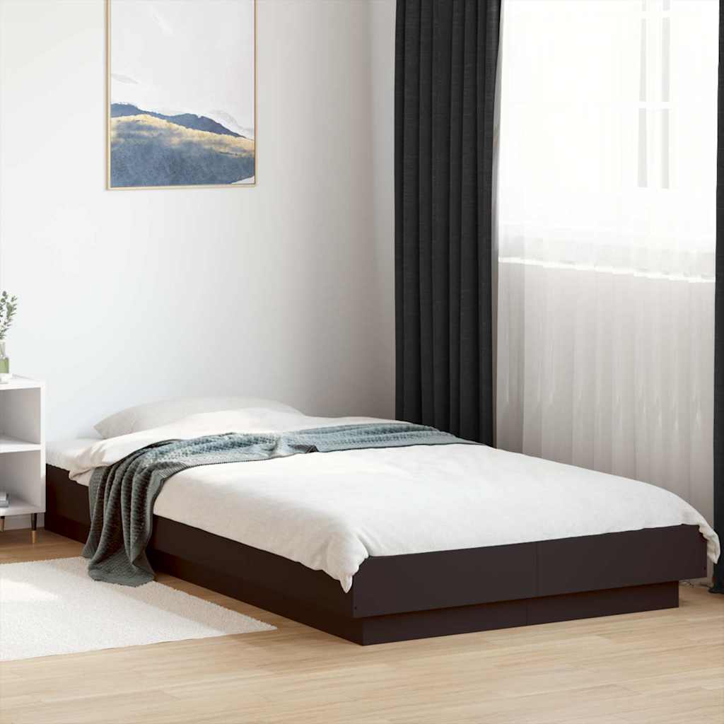 sengeramme 90x190 cm konstrueret træ sort