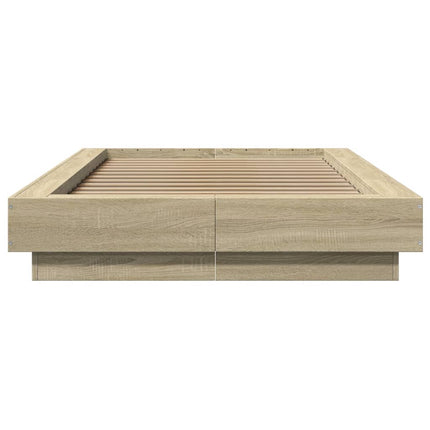 sengeramme 90x190 cm konstrueret træ sonoma-eg