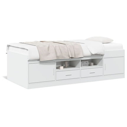 daybed med skuffer uden madras 100x200 cm hvid