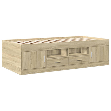 daybed med skuffer uden madras 100x200 cm sonoma-eg