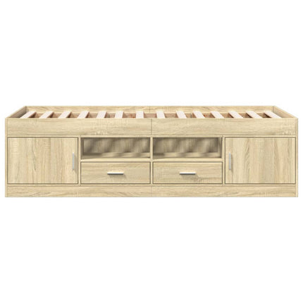 daybed med skuffer uden madras 100x200 cm sonoma-eg