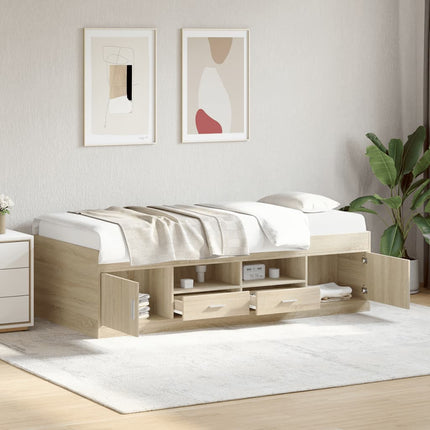 daybed med skuffer uden madras 100x200 cm sonoma-eg