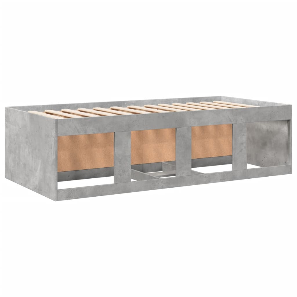 daybed med skuffer uden madras 100x200 cm betongrå