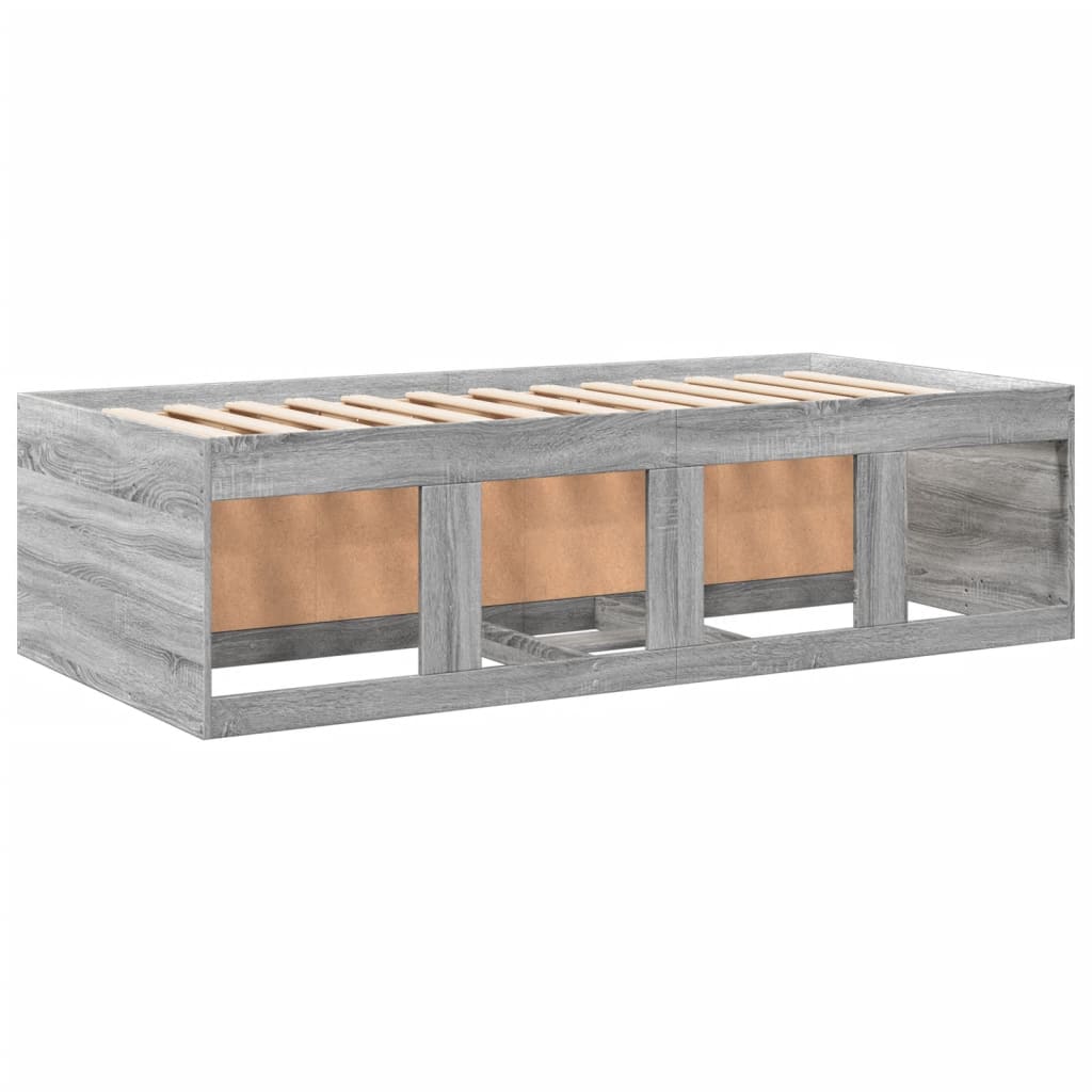 daybed med skuffer uden madras 100x200 cm grå sonoma-eg