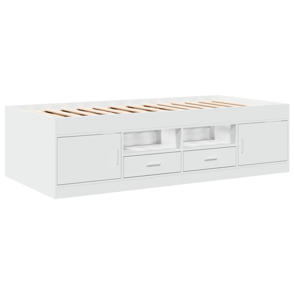 daybed med skuffer uden madras 90x200 cm hvid